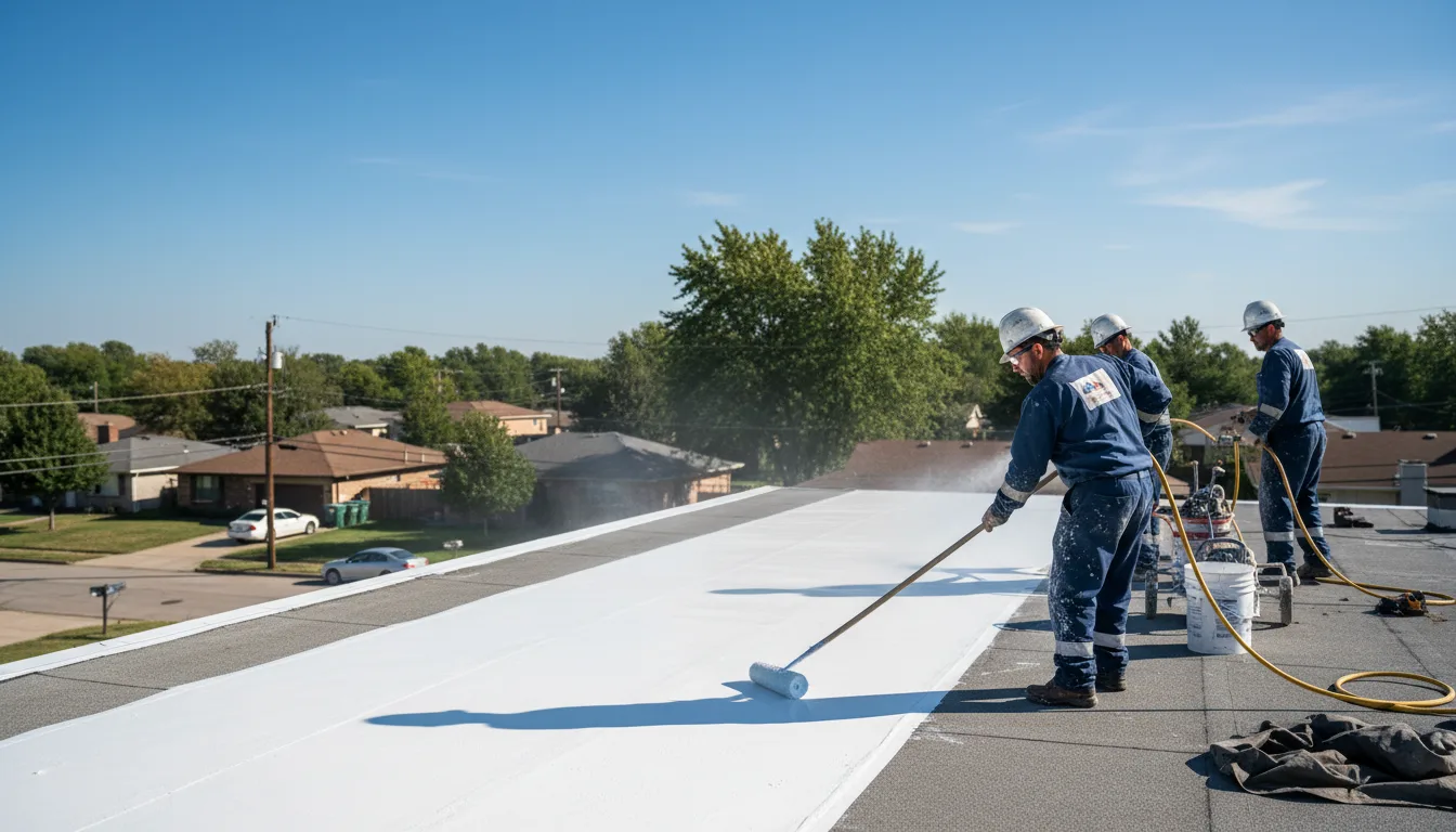 Commercial roof coating in Denmark, IA near me